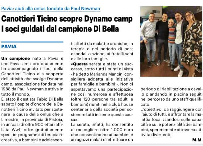 Scopri di più sull'articolo Canottieri Ticino scopre Dynamo camp. I soci guidati dal campione Di Bella